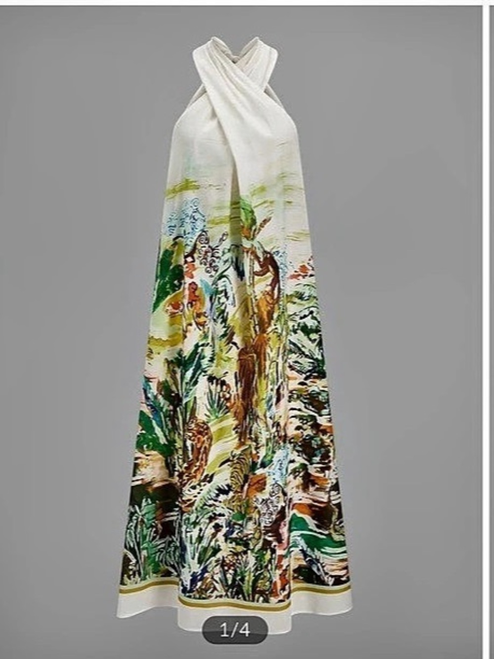 NWT Commense Cross-Neck Tropical Watercolor Print Maxi Dress Maxi Dress